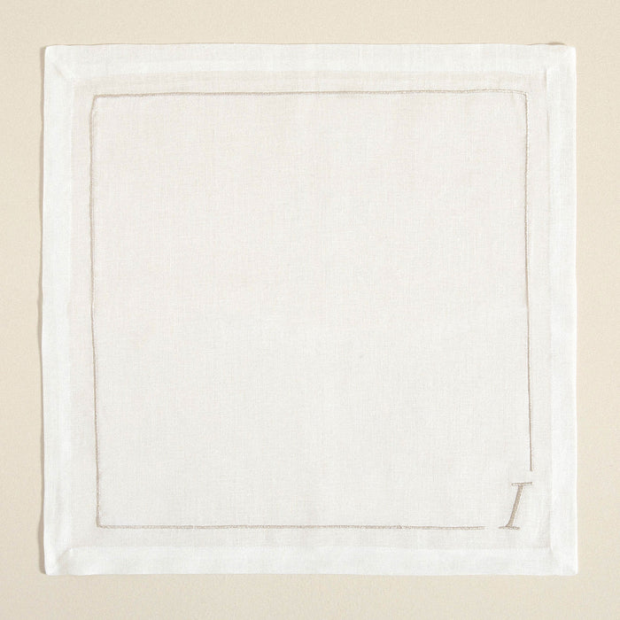 Initial Linen Napkin 45x45 cm Ecru