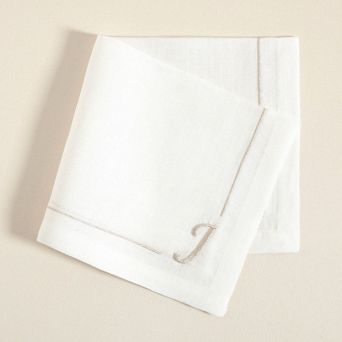 Initial Linen Napkin 45x45 cm Ecru