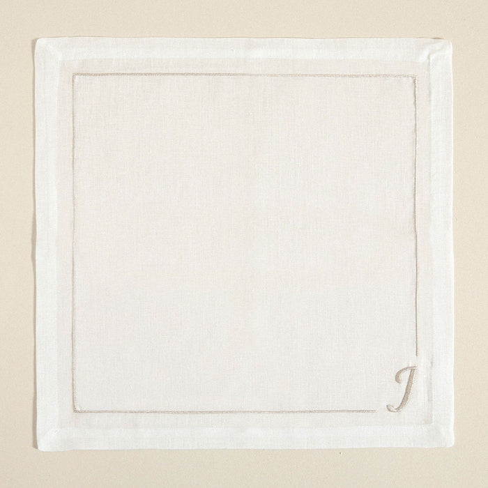 Initial Linen Napkin 45x45 cm Ecru