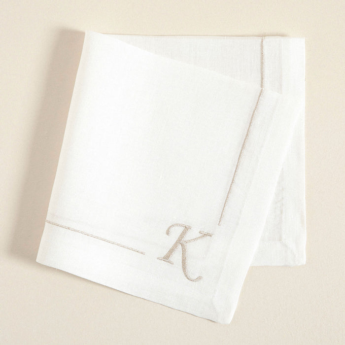 Initial Linen Napkin 45x45 cm Ecru