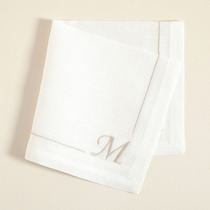 Initial Linen Napkin 45x45 cm Ecru