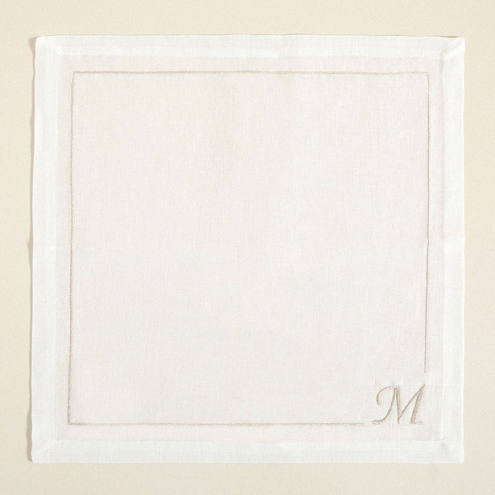 Initial Linen Napkin 45x45 cm Ecru