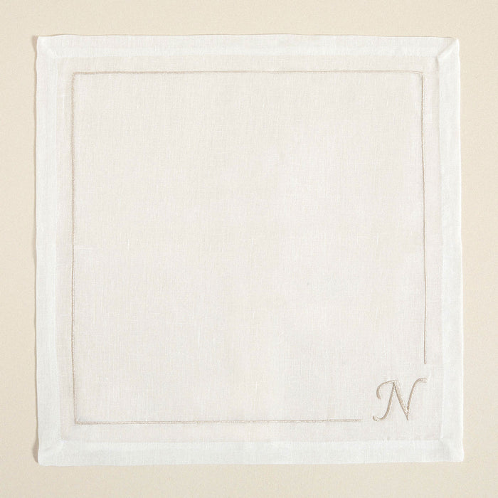 Initial Linen Napkin 45x45 cm Ecru