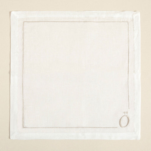 Initial Linen Napkin 45x45 cm Ecru