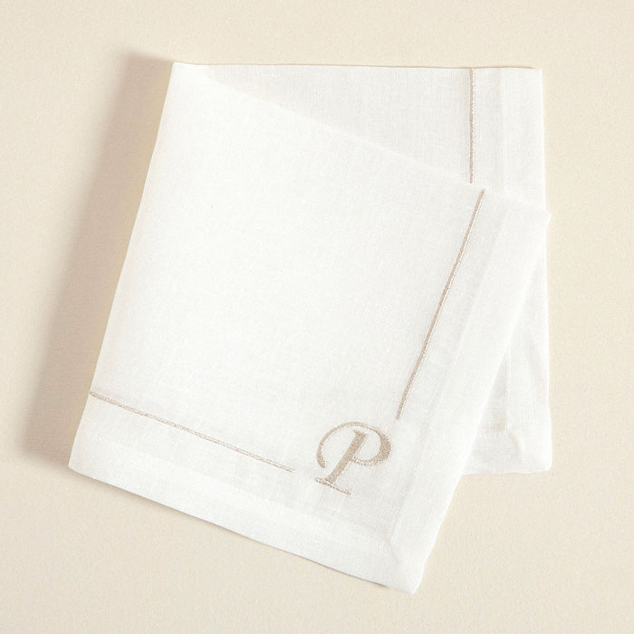 Initial Linen Napkin 45x45 cm Ecru