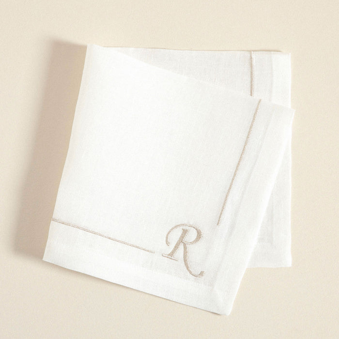 Initial Linen Napkin 45x45 cm Ecru