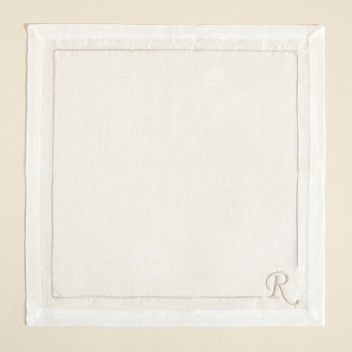 Initial Linen Napkin 45x45 cm Ecru