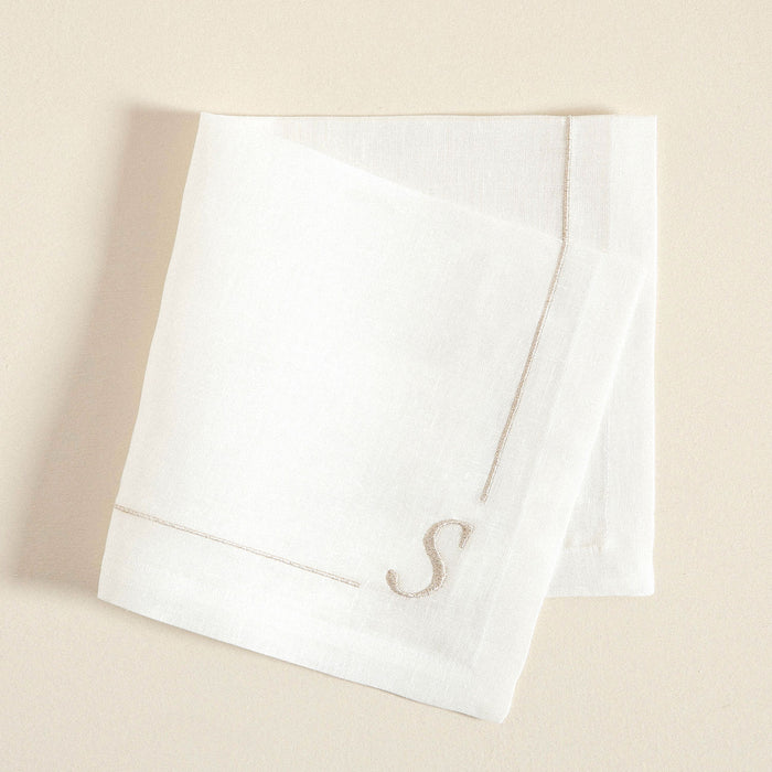 Initial Linen Napkin 45x45 cm Ecru