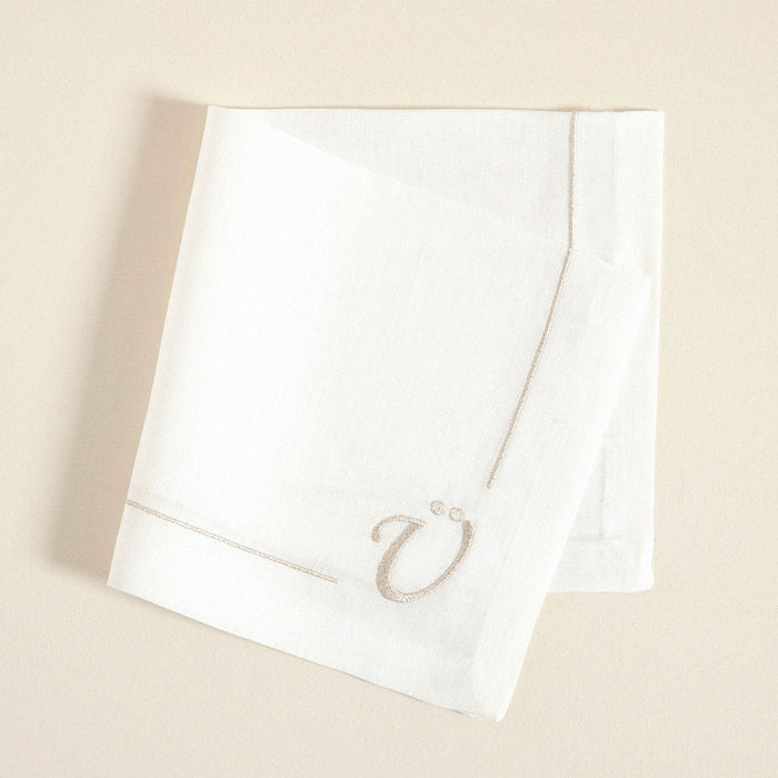 Initial Linen Napkin 45x45 cm Ecru