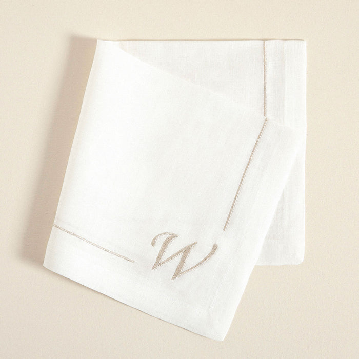 Initial Linen Napkin 45x45 cm Ecru