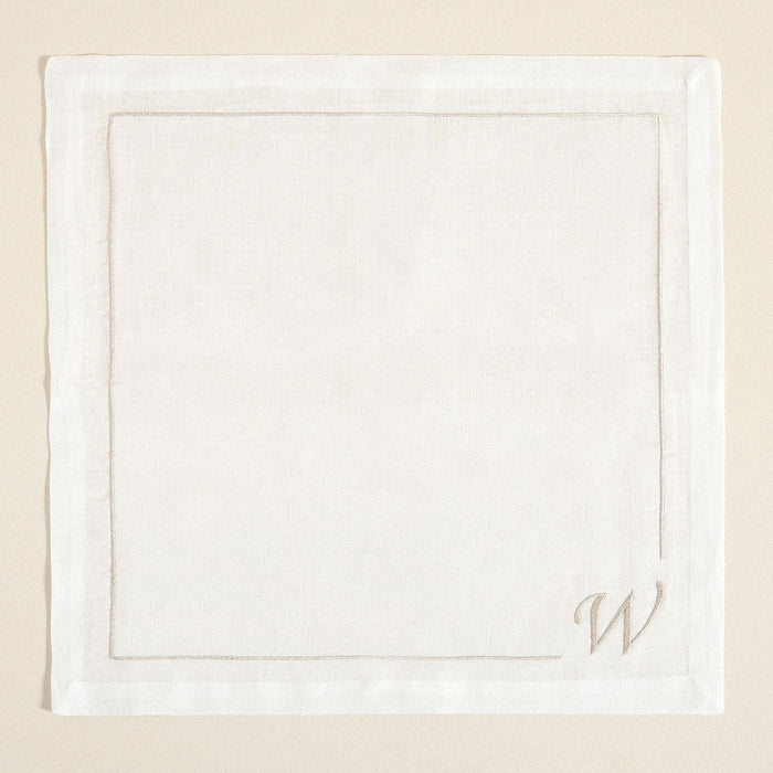 Initial Linen Napkin 45x45 cm Ecru