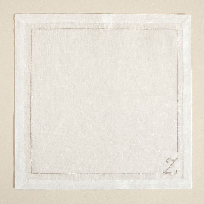 Initial Linen Napkin 45x45 cm Ecru