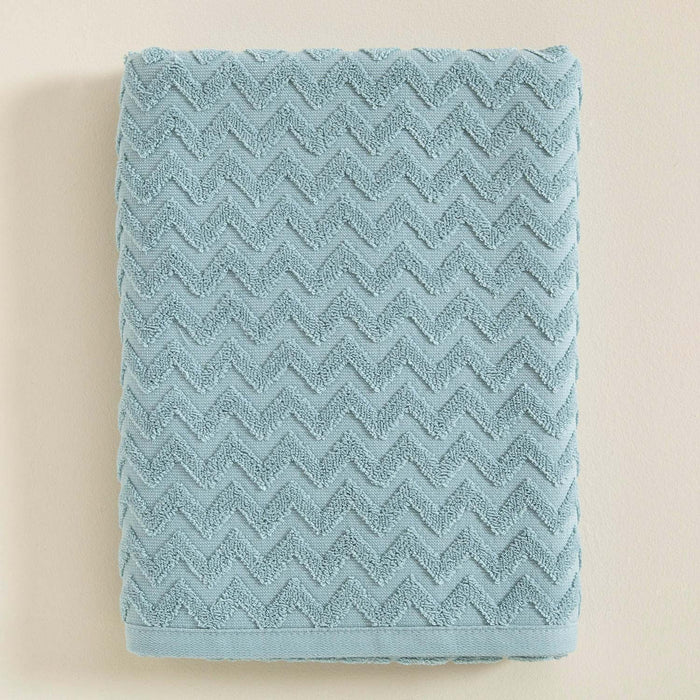 Zigzag Towel 70*140 Beyaz/Aqua