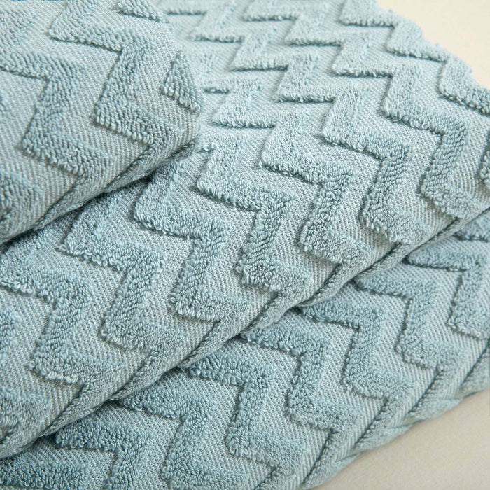 Zigzag Towel 70*140 Beyaz/Aqua