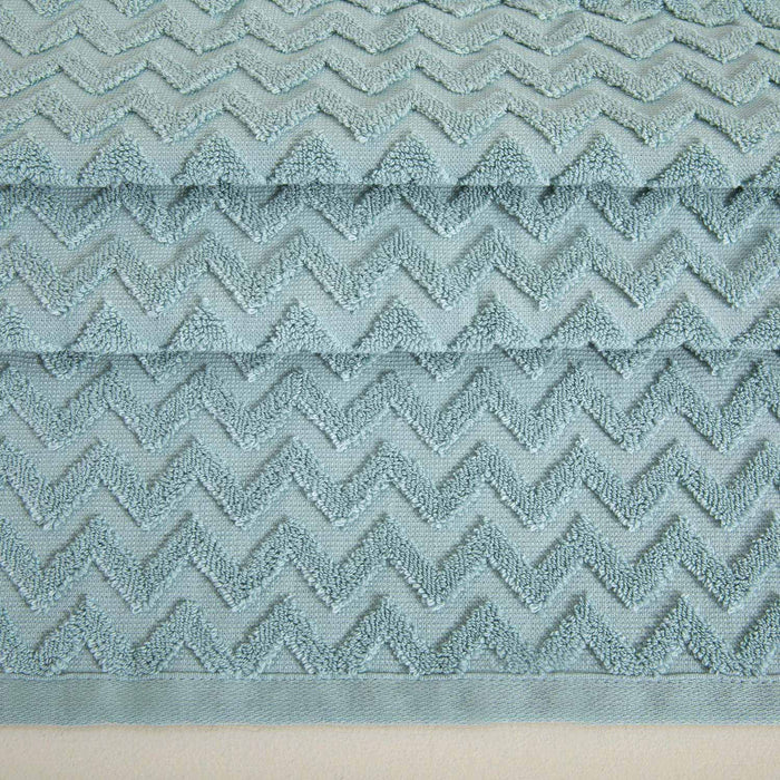 Zigzag Towel 70*140 Beyaz/Aqua