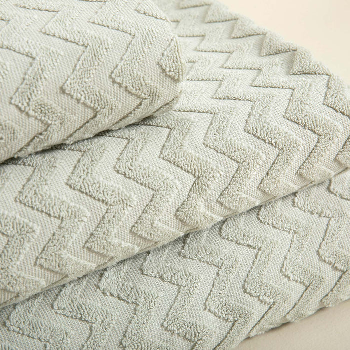 Zigzag Towel 70*140 ECRU/SAGE