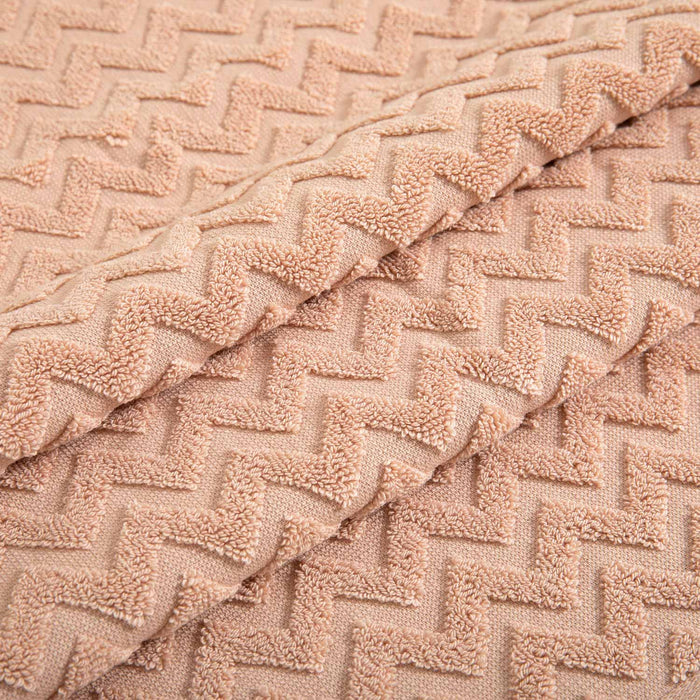 Zigzag Towel 70*140 ECRU/DARK SALMON