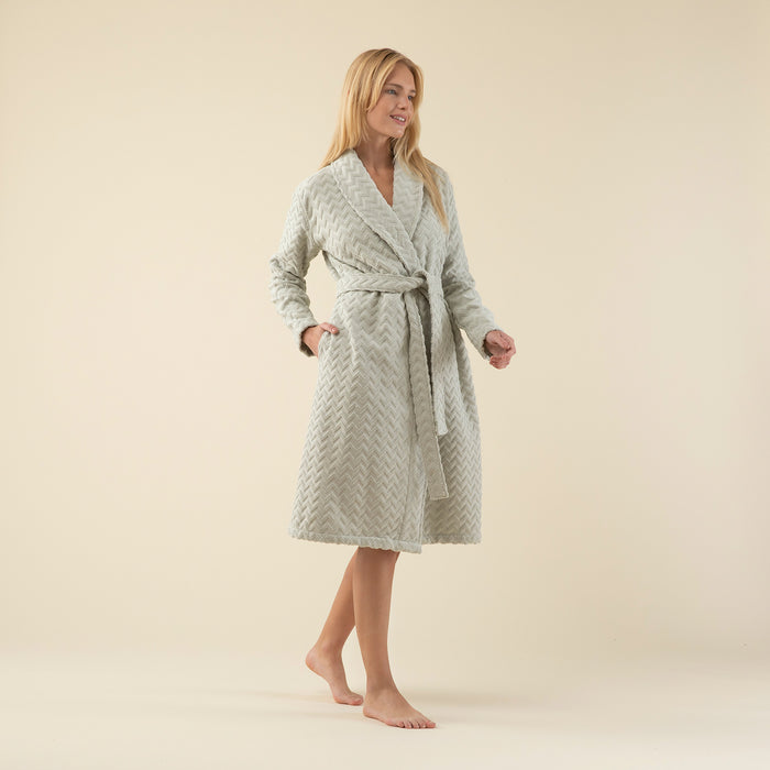 Zigzag Women Bathrobe SAGE