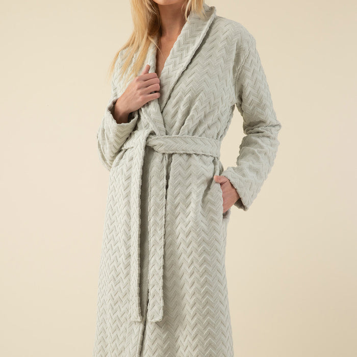 Zigzag Women Bathrobe SAGE