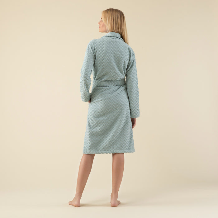 Zigzag Women Bathrobe Aqua