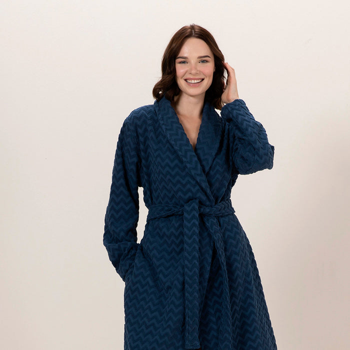 Zigzag Women Bathrobe MARINE BLUE