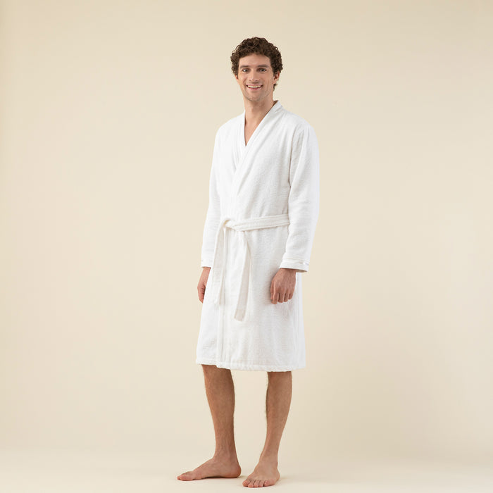 Chic Men Bathrobe White