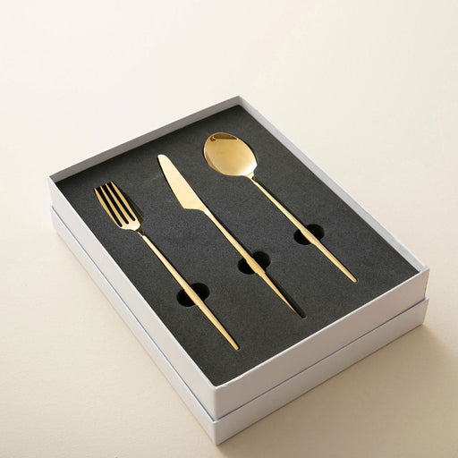 Elina 18 Pieces Dining Cutlery Set Shiny Gold