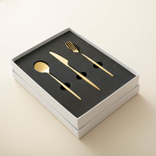 Elina 18 Pieces Dessert  Cutlery Set Shiny Gold