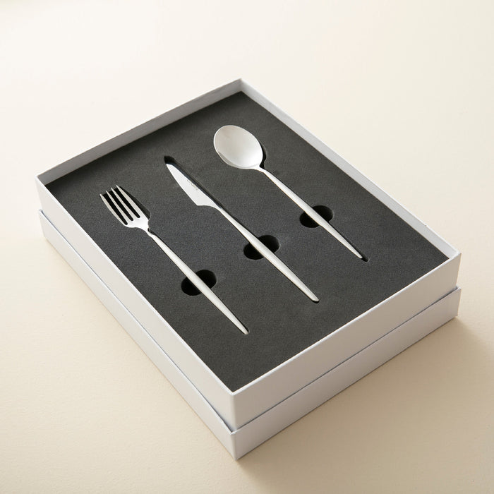 Elina 18 Pieces Dessert  Cutlery Set Semi Matt Silver