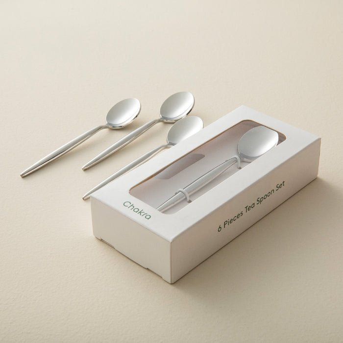 Elina 6 Pieces Tea Spoon Set Shine Silver