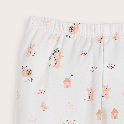 Bird Single Leggings White-Pink