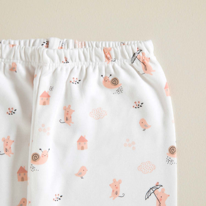 Bird Single Leggings White-Pink