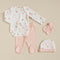 Bird Newborn Set 4Pcs White-Pink