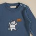 Bear Single Long Sleeve Tops Navy Blue