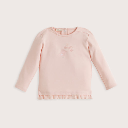 Bird Single Long Sleeve Tops Pink