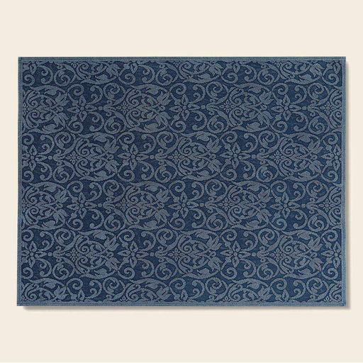Arabesco Cotton decorative Carpet 150x200 cm MARINE BLUE