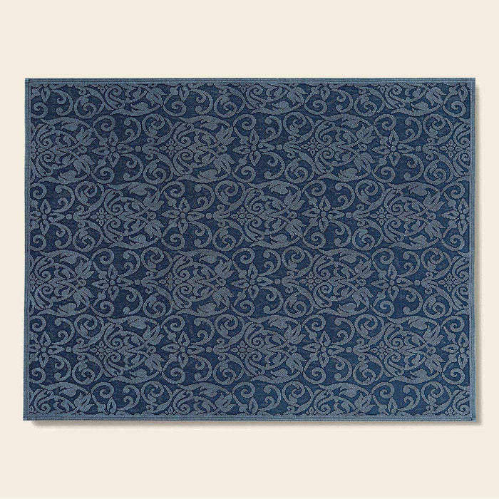 Arabesco Cotton decorative Carpet 150x200 cm MARINE BLUE