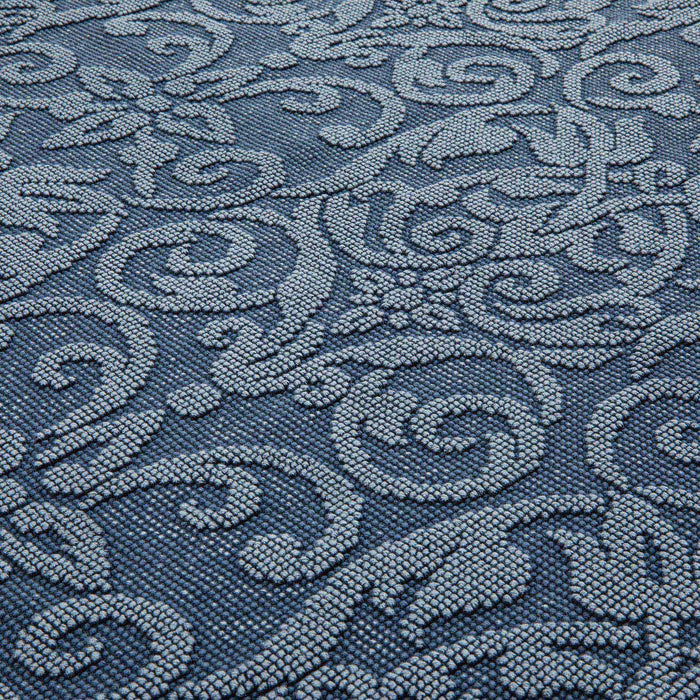 Arabesco Cotton decorative Carpet 150x200 cm MARINE BLUE