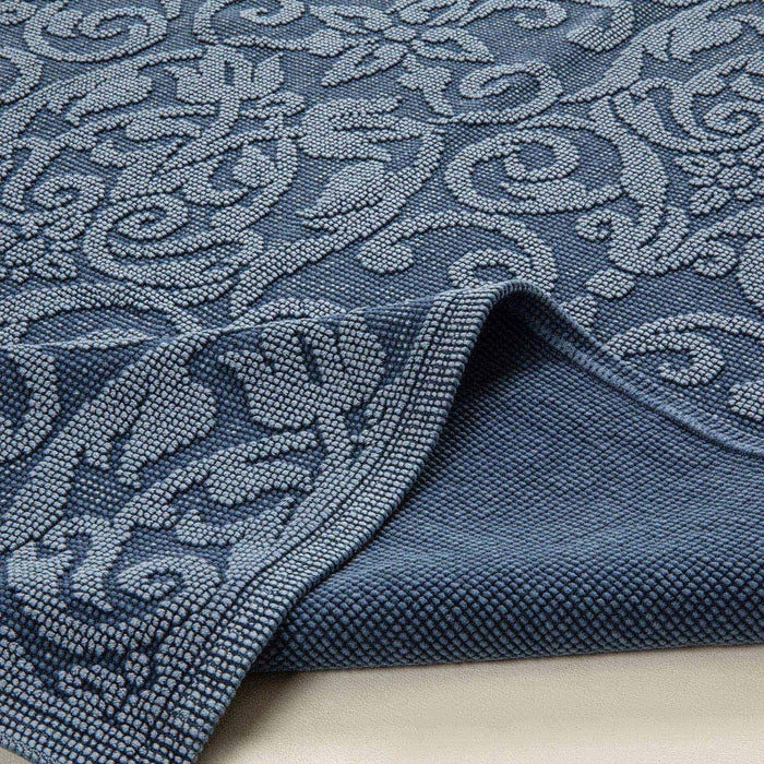 Arabesco Cotton decorative Carpet 150x200 cm MARINE BLUE