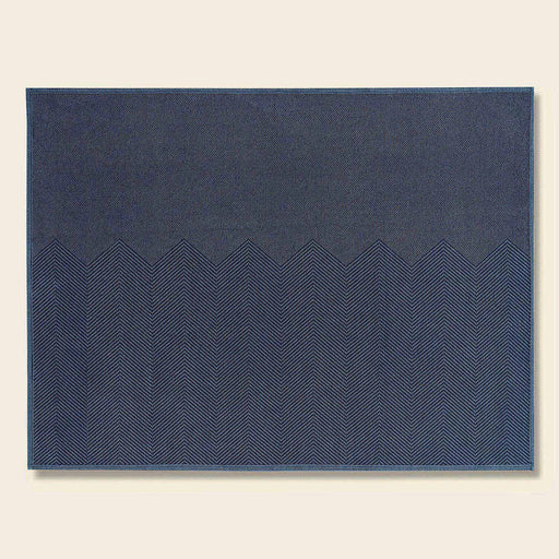 Zigzag Cotton decorative Carpet 150x200  cm MARINE BLUE