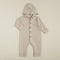 Organic Waffle Hooded Jumpsuit Stone