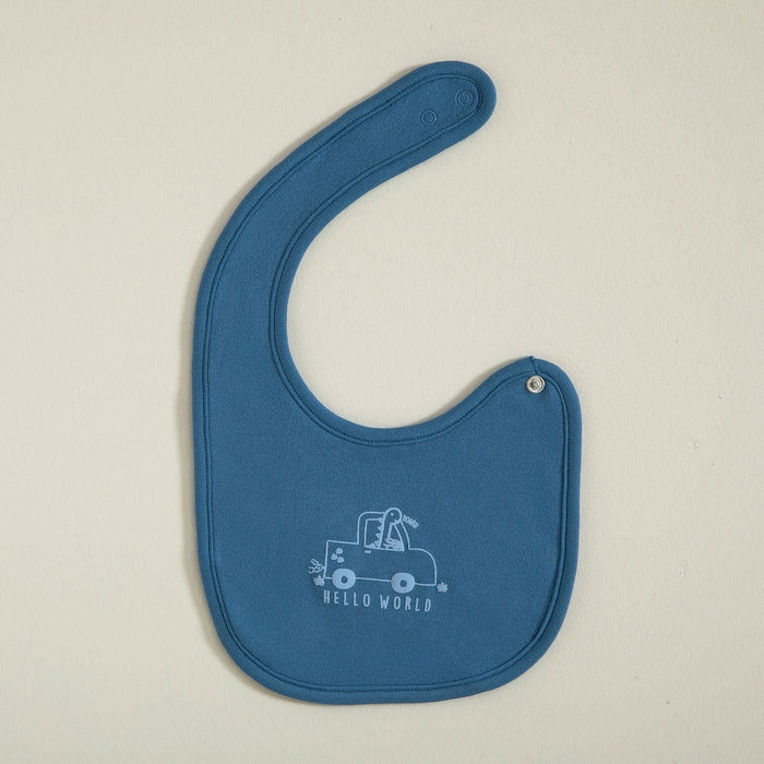 DINO NEWBORN BIB indigo