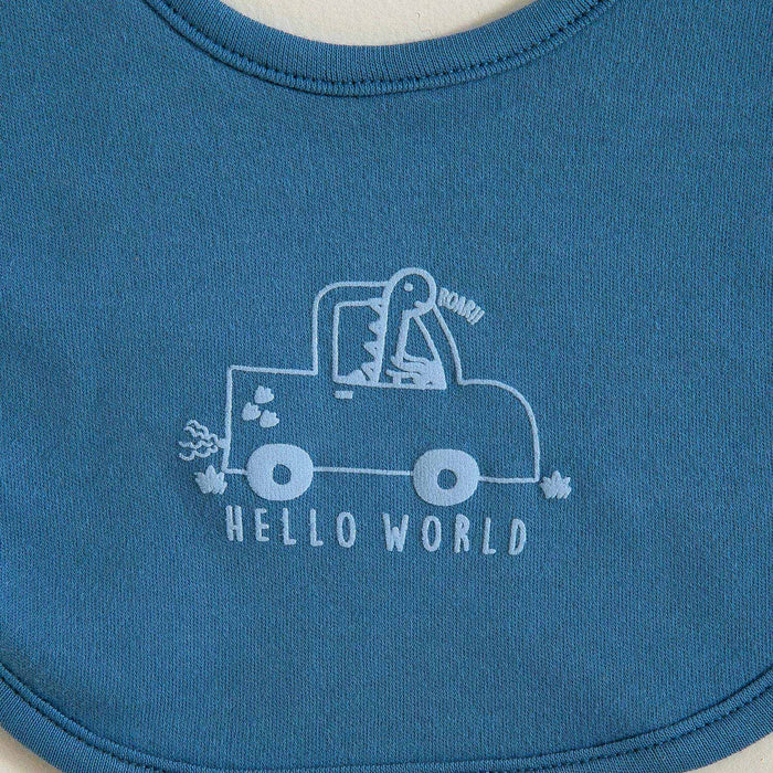 DINO NEWBORN BIB indigo