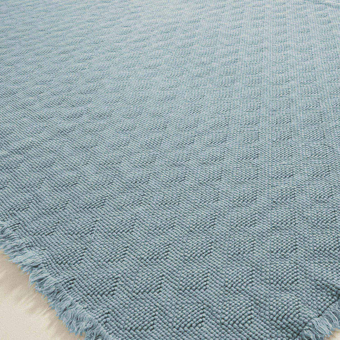 Favo Pure Cotton Decorative Carpet 150x190 cm Light Blue