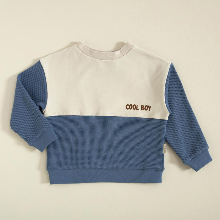 Abstract Colour Block Sweatshirt indigo