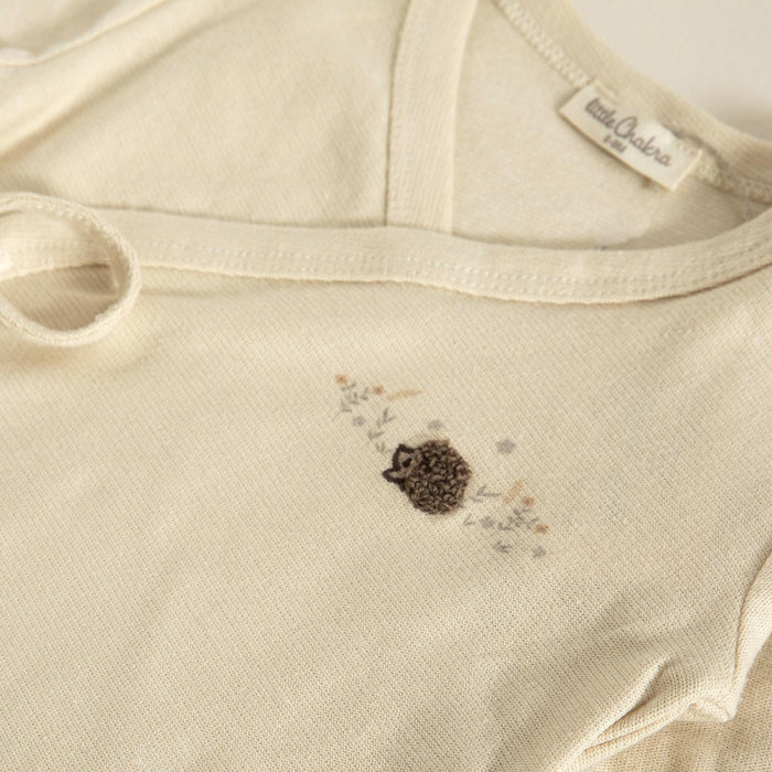 Hug Me Bodysuit With Embroidery Beige