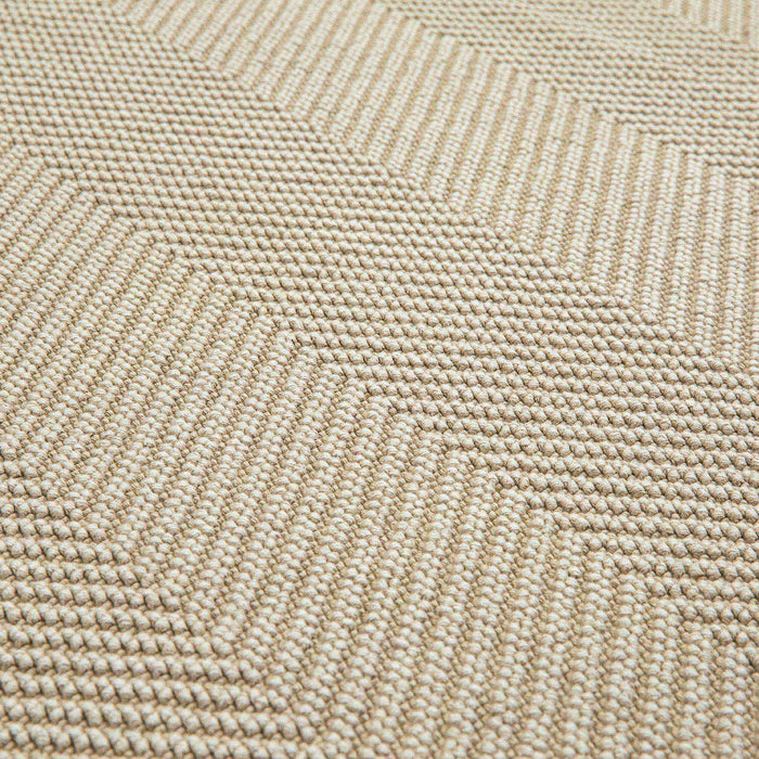 Zigzag Cotton decorative Carpet 150x200  cm Cream