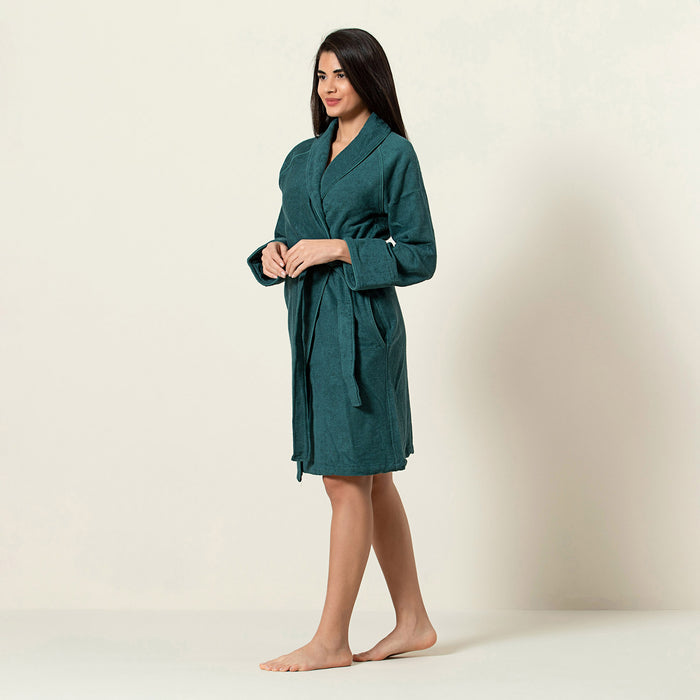 Solid Bamboo Unisex Bathrobe Green