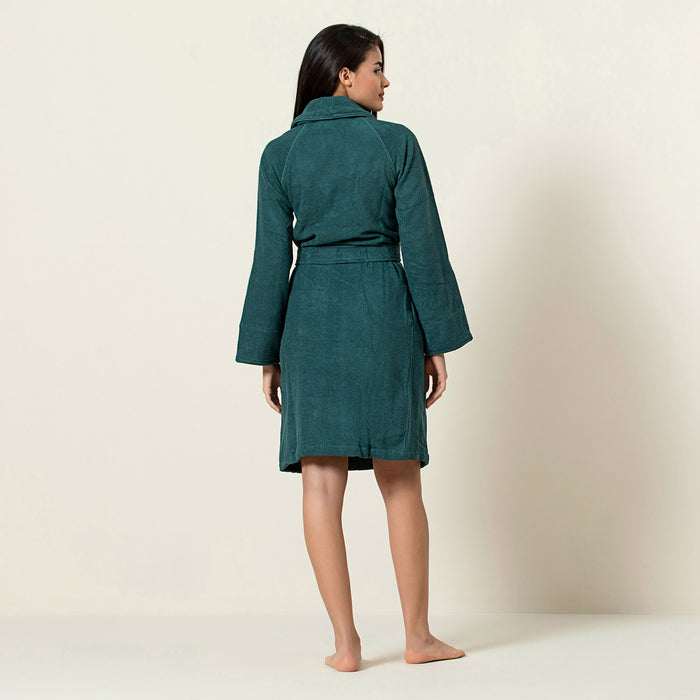 Solid Bamboo Unisex Bathrobe Green