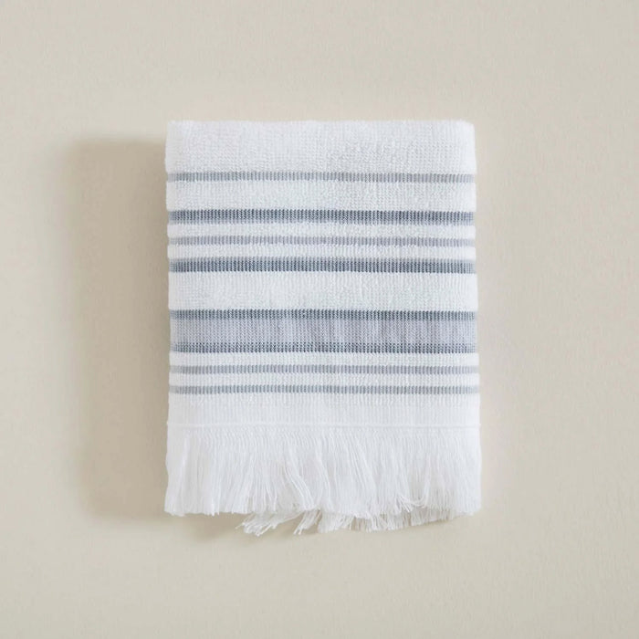 Derin Bamboo Hand Towel 30x50 cm White-Blue